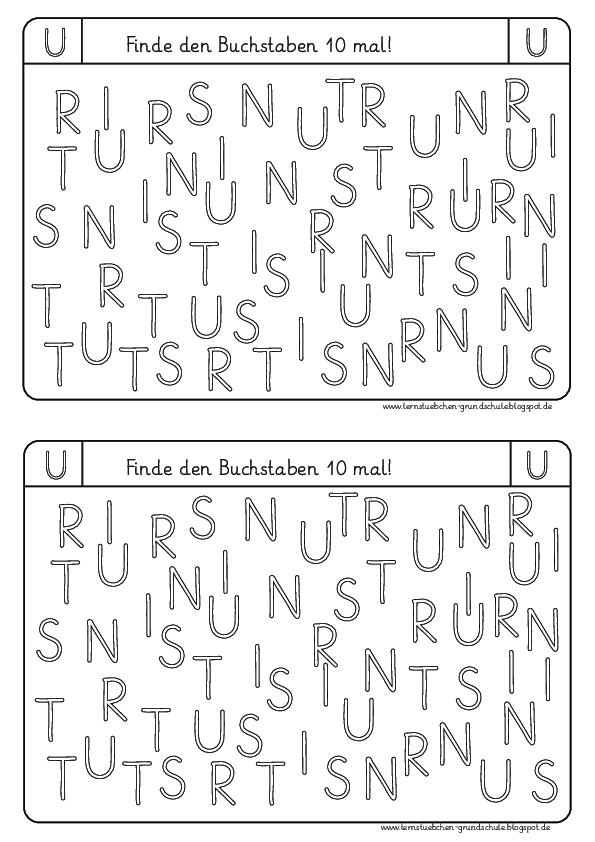 Buchstaben erkennen U, S, R, N, I, T (13)